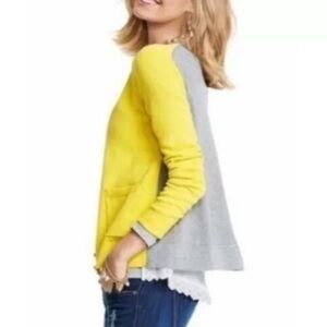 Cabi Sweater Button up Cami Cardigan Blogger Favorite Lace Colorblock Sz Small